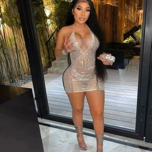 Birthday girl diamond chained dress